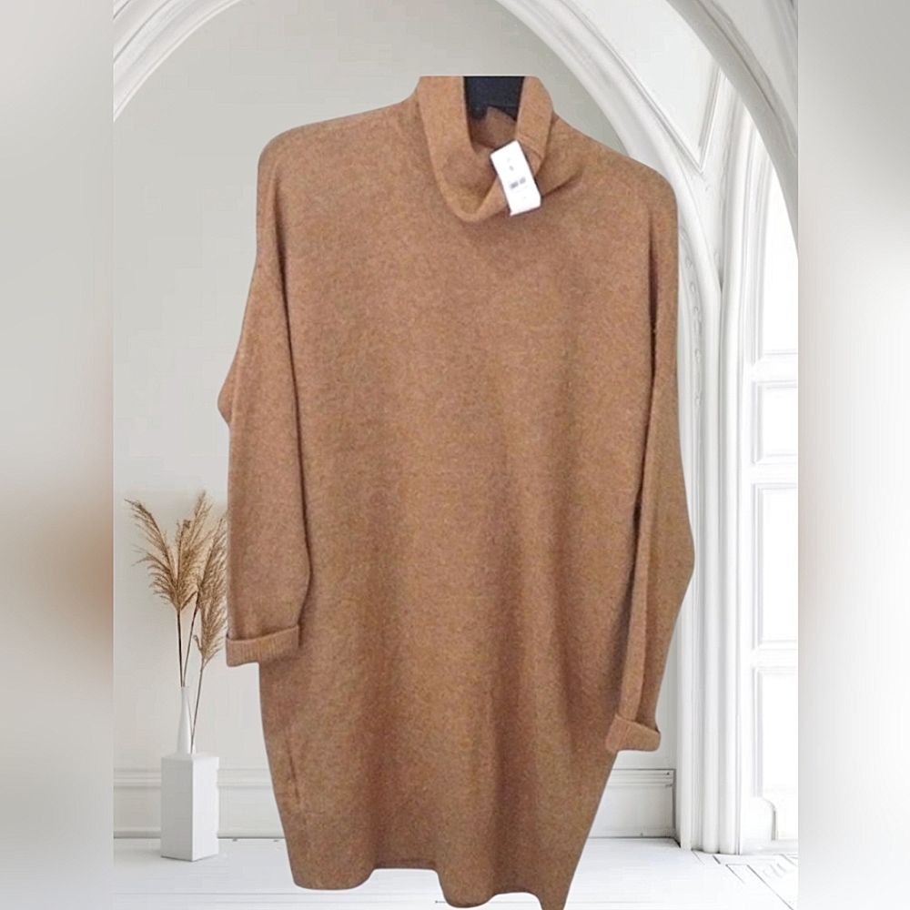 Lou & Grey Sweater Dress Tan XS Oversized New